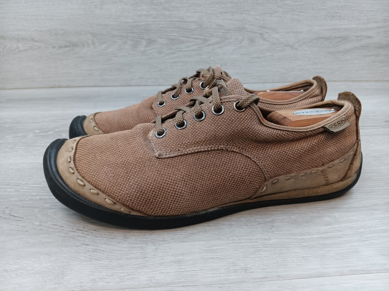 Sneakers Keen da donna taglia 10 marrone tela trail escursionismo outdoor scarpe da viaggio