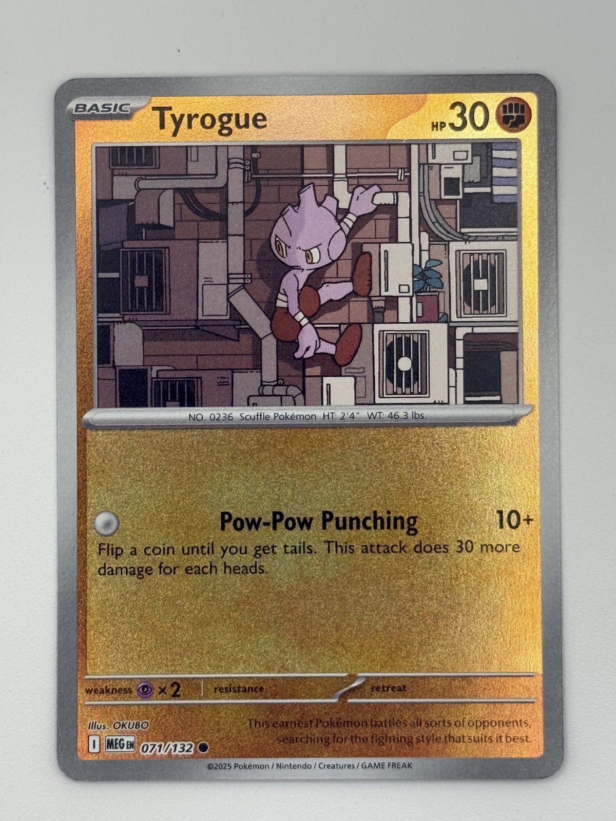 Tyrogue 071/132 Reverse Holo Mega Evolution