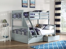 Grey Supersonic Triple Bunk Bed with Drawers - Discount Mattress Options