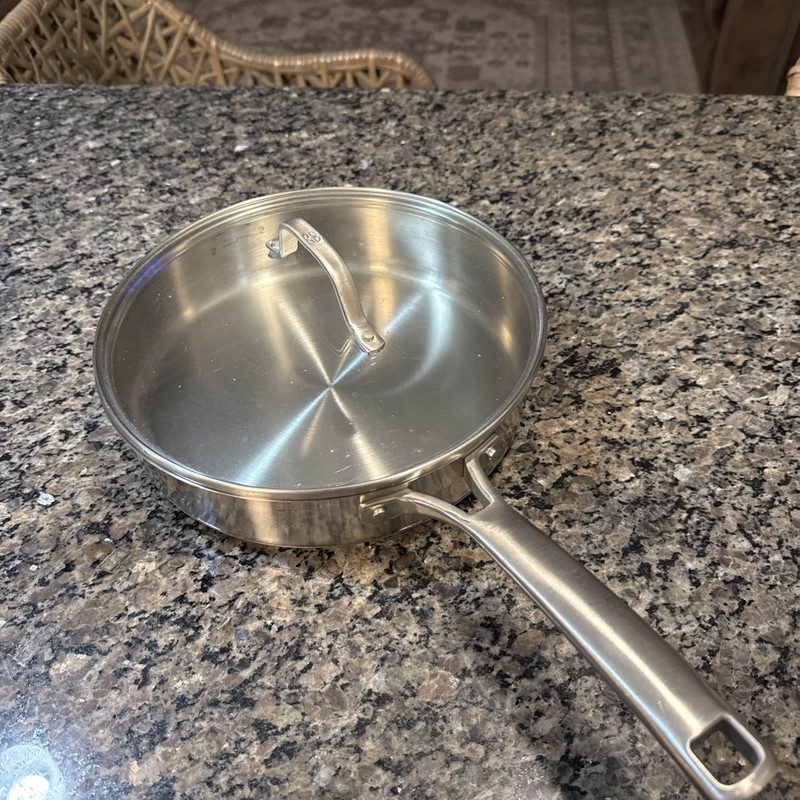 Calphalon 5003 3QT Stainless Steel Saute Pan with Glass Lid and Helper Handle