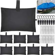 TOBWOLF 8 Pack Sand Bags for Boat Covers, Sandbag Mooring Kit, Black