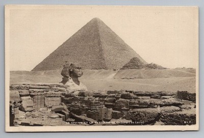 Vintage C1908 Egypt, Sphinx at Pyramid of Cheops