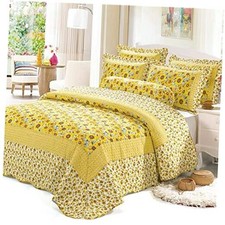 Cotton Polka Dot Comforter Set Sunflower Patchwork Queen Sunflower Dots