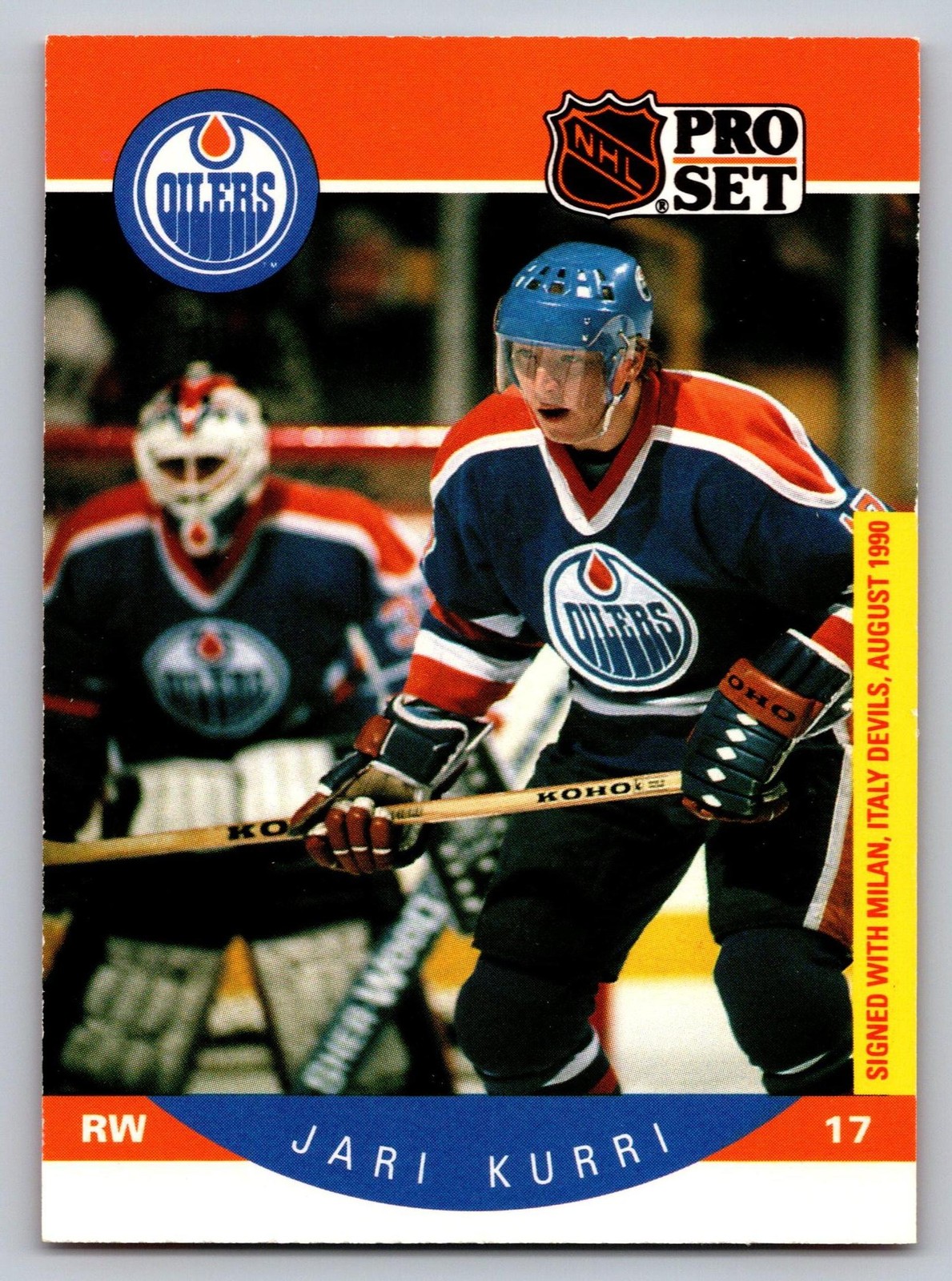 1990-91 Pro Set #87b Jari Kurri Signed with Milan