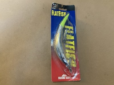 Yakima Bait Fishing Lure Flatfish T55 Perch Scale Fish Yellow Silver