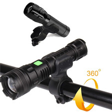360  Rotation Bike Handlebar Mount Bracket Flashlight Torch Clip Holder Clamp