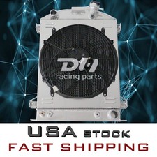 3 Row Aluminum Radiator16fan For 1930-1932 1931 Ford High Boy Coupe Chevy V8