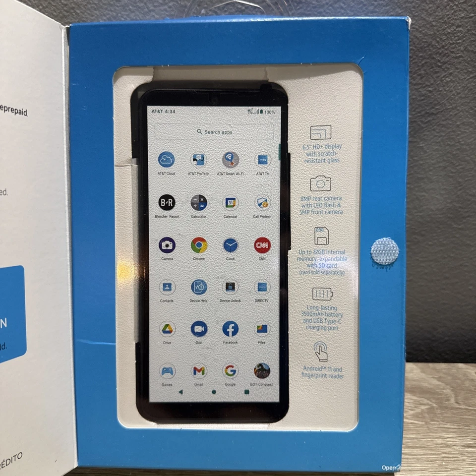 AT&T Motivate 2 32GB 6.5" HD Prepaid Smartphone - Maritime Blue - Brand New - Image 2 of 4