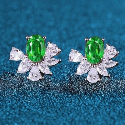 Certified 2ct Lab Grown Emerald Diamond Earrings 18K Gold Vermeil Chic Versatile