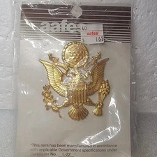 Army Officer Cap Device AAFES Insignia Gold Great Seal Uniform Pin New