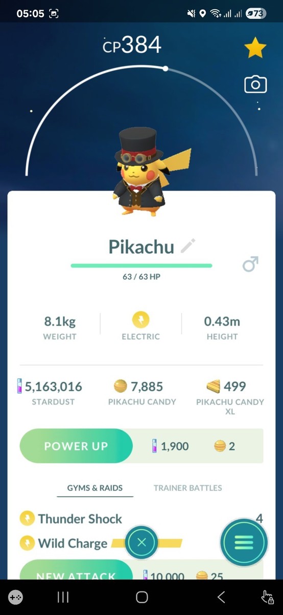Pikachu ( Dapper With Red Accents ) Pokemon Tr@de Go | eBay