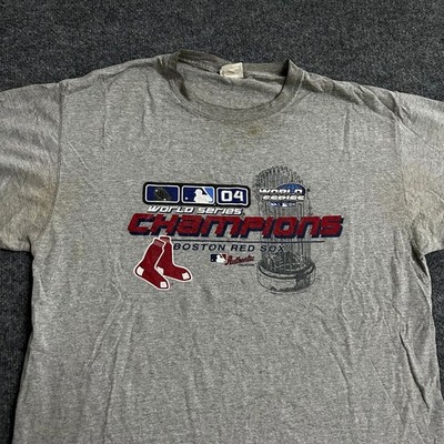 Lee Sport T-Shirt Mens Size XL Gray 2004 World Series Champions Boston Red Sox