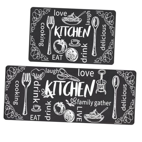 Anti Fatigue Kitchen Rug Set of 2 Non Slip Cushioned Kitchen Mats for Floor