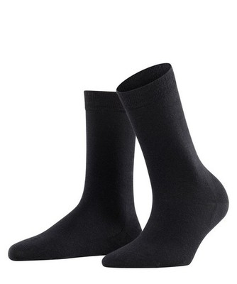 Falke Softmerino Women's Wool/ Cotton Blend Crew Socks Black Sz 8-9