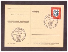 Saarland 1957 Eingliederung Mi.379 Postkarte Ersttagsstempel