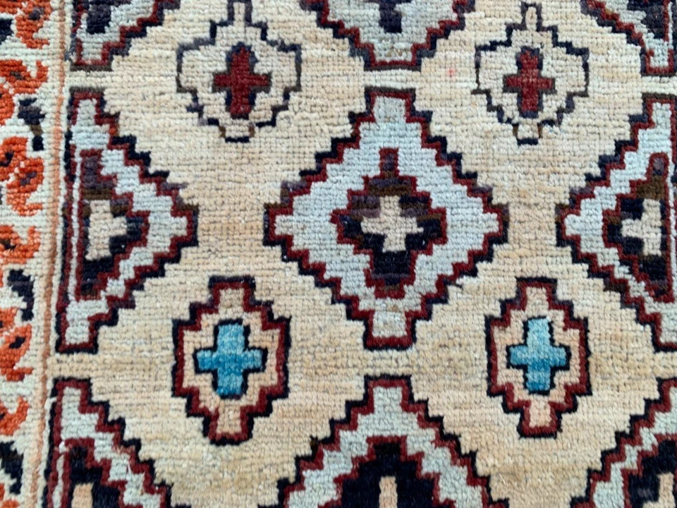 2x3 ft Vintage Afghan Rug Handmade Colorful Rug Oushak Rug Geometric Wool Rug - Image 4 of 4