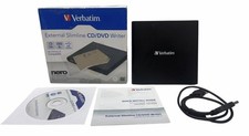 Verbatim External Slimline CD/DVD Writer 98938 Nero USB 2.0 Black Complete Set