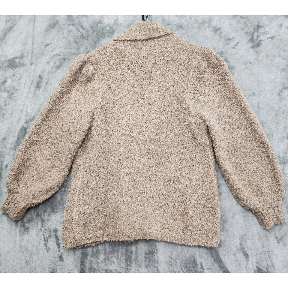 Cárdigan Suéter Vintage Años 80 Adele Joyce Lana Esponjoso Cuello Chal Talla M Beige Foto 2 de 4