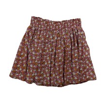 Old Navy Floral Skirt Womens Medium Pink Smocked Waist Mini Boho Cotton Lined