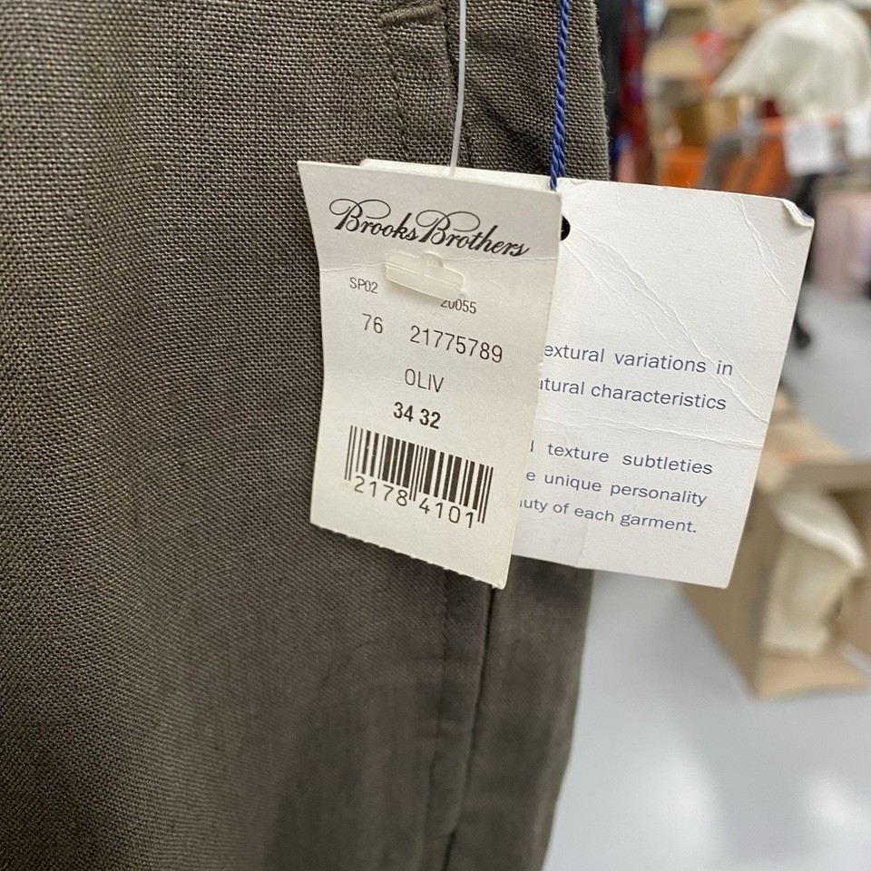 Brooks Brothers Pantalon chino en coton Oxford teint pour homme, 99899 Beige naturel, 40 x 32