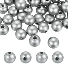 100pcs 16mm Silver Natural Wood Beads with 4mm Hole Round Wooden Spacer Ball