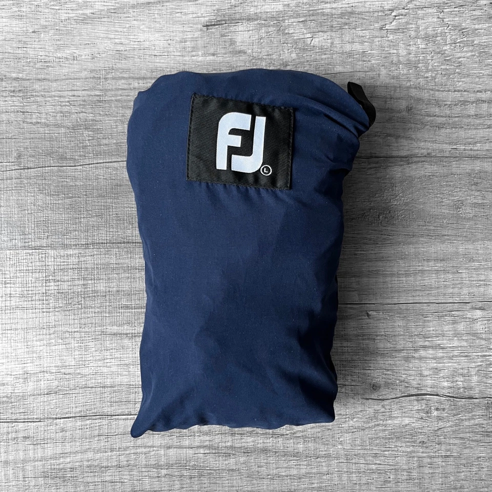 FootJoy Pullover Mens Large Navy Blue Windshirt Pocket Packable Blade Bomber FJ - Imagen 2 de 4