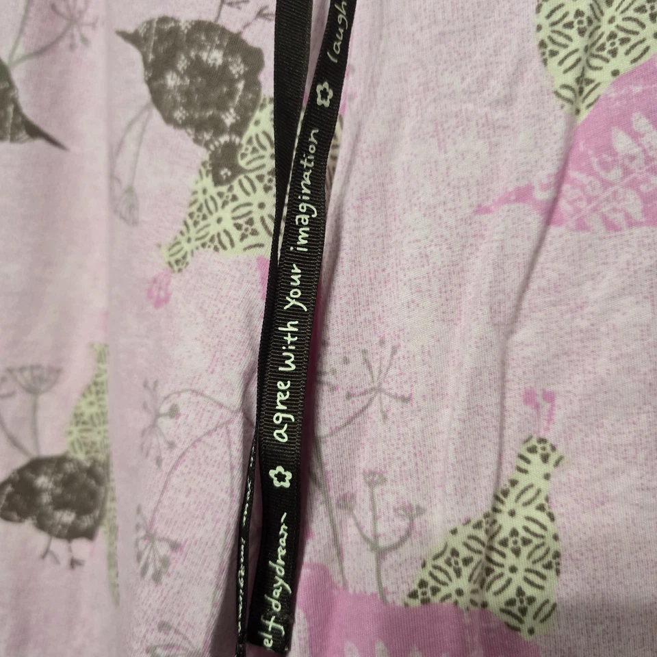 HUE Women’s Pajama Pants 3X Pink Bird Print Cotton Lounge Sleepwear - Image 3 of 4