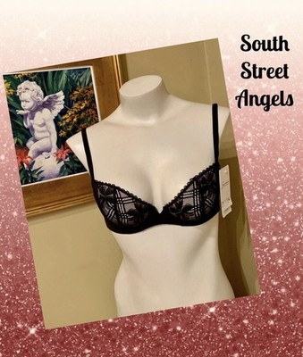 SIMONE PERELE 1A4330 ~ BLACK ~ VICTOIRE SHEER LACE DEMI CUP UNDERWIRE BRA ~ 38B