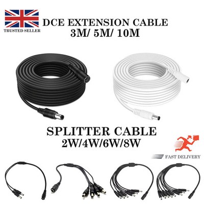 DC Strom Verlängerungskabel 12 V CCTV Kamera LED DVR Netzteil Kabel 5,5 x 2,1 mm Splitter