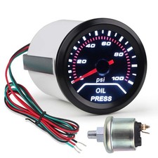 Oil Pressure Gauge Kit 0-100 PSI Press Gauge Meter 2inches 52mm  for 4 6 8 C...