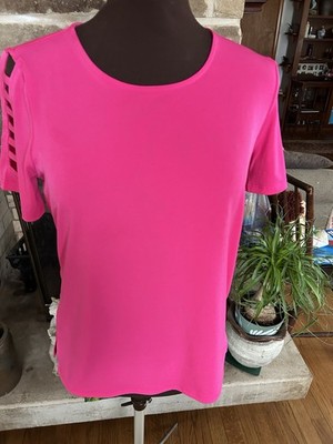 Michael Kors Top Bright Pink Short Sleeve Sz M