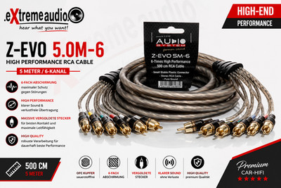 AUDIO SYSTEM Z-EVO 5.OM-6 hochwertiges Cinchkabel OFC / RCA 5 meter 6-fach 500cm