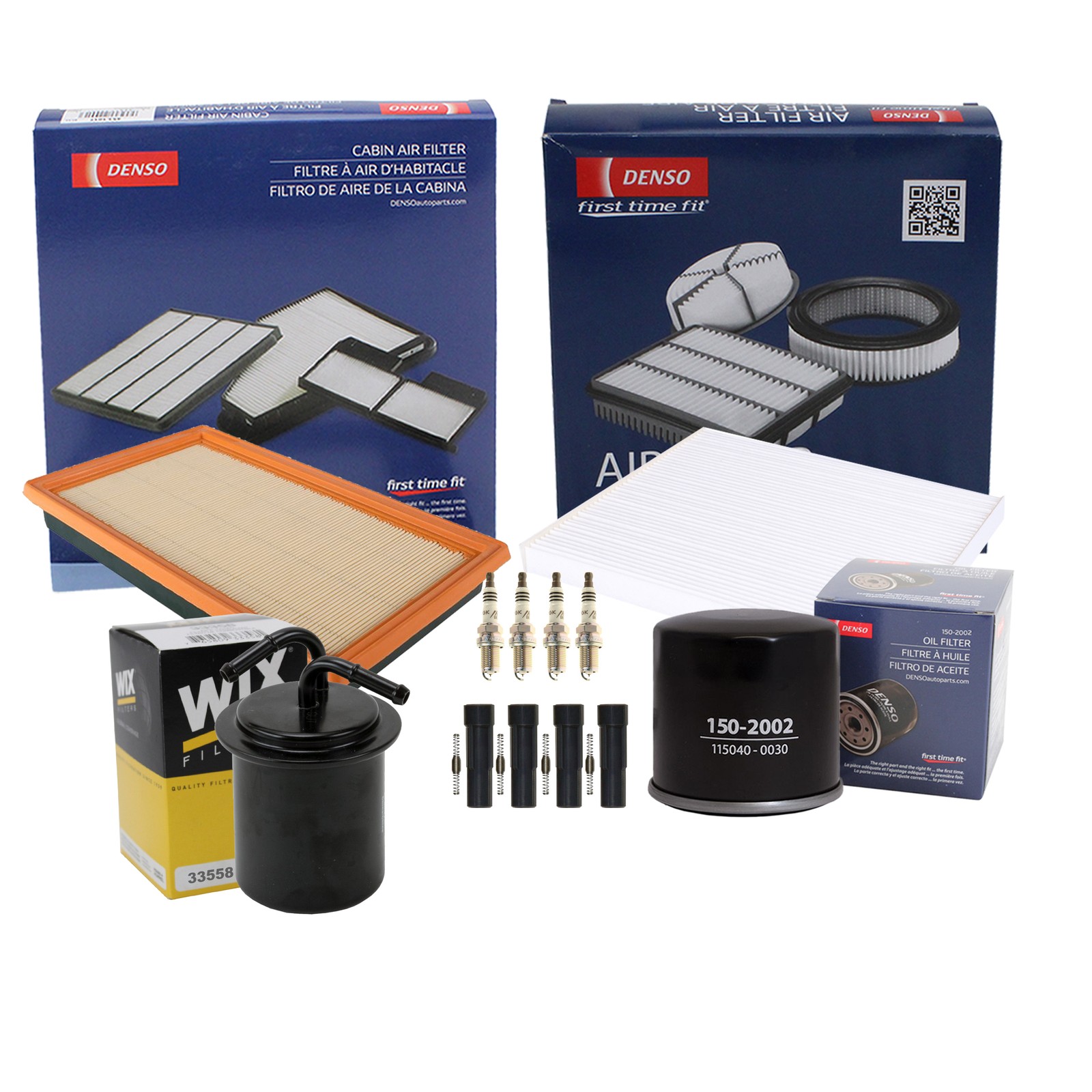 Denso Tune Up Kit NGK 4 Spark Plugs  Boots Kit for Saab 9-2X 2.5L H4 SOHC GAS