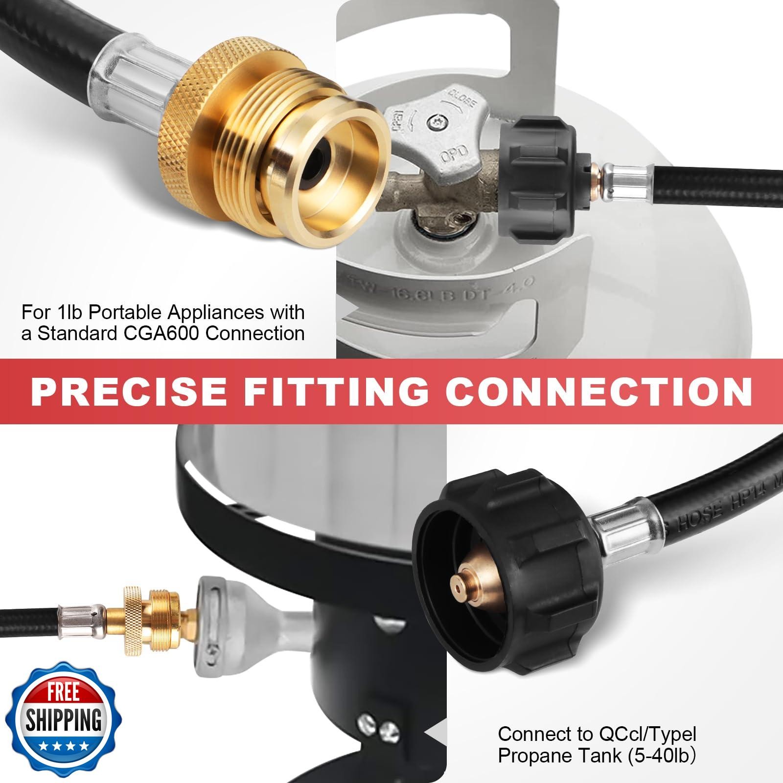 AUTATUE Propane Hose,4ft Propane Tank Hose 1/4 Rubber Propane Ada