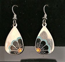 Beautiful Vintage Signed Laurel Burch Loon Flower Earrings