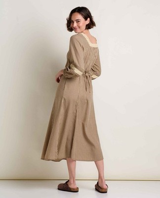 Toad & Co Manzana Square Neck Dress Partridge Gingham $140 MSRP Sz