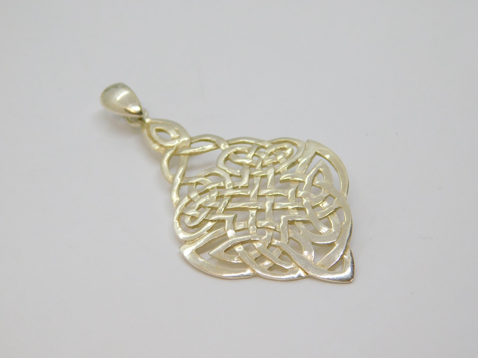 Sterling Silver Celtic Style Patterned Leaf Shape… - image 2