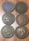 Indian Cents 1889,1890,1898,1899X2,1895, Get (6) Get These Actual Penny’s E423