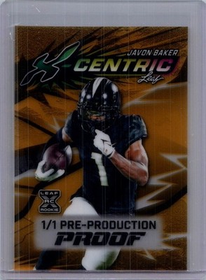 Javon Baker 2025 Leaf Metal Football 1/1 Pre Production Proof | eBay