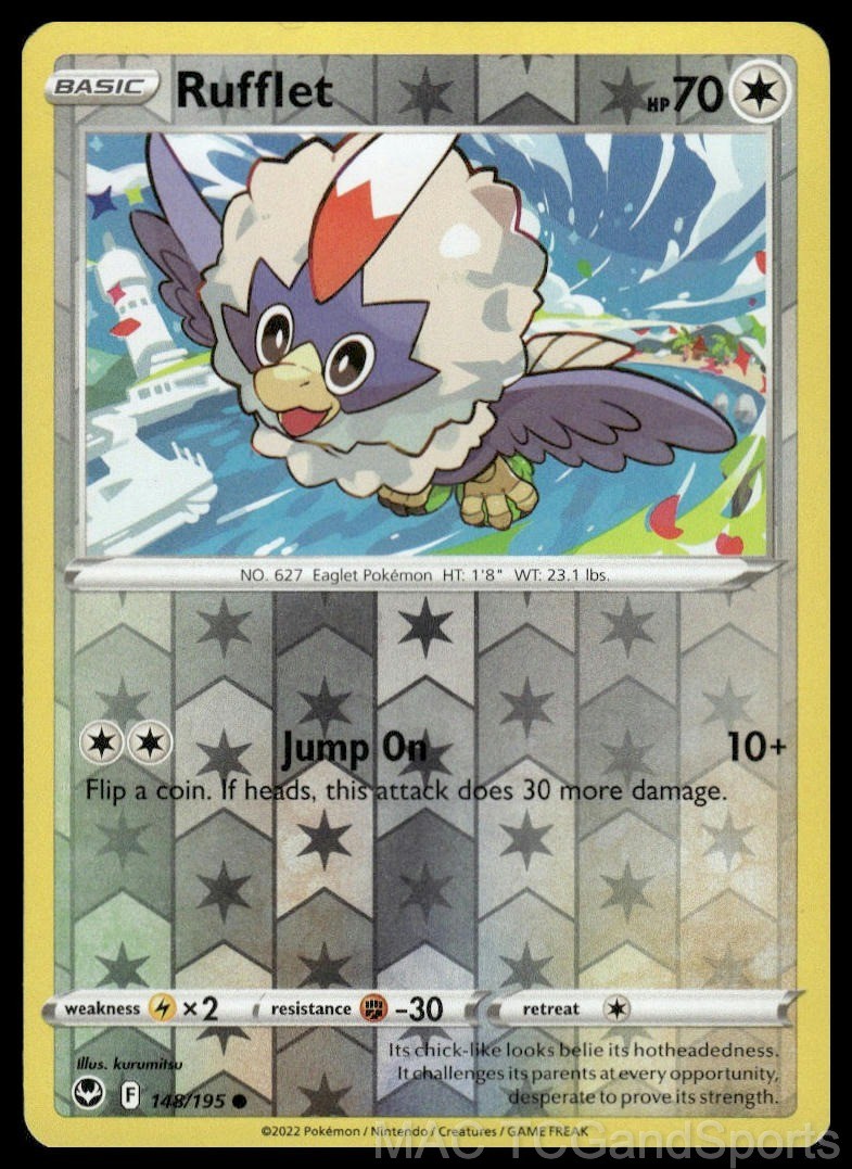 Rufflet 148/195 Reverse Holo Silver Tempest Pokemon TCG NM