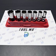 Snap-on Tools Usa New 7pc 38 Drive Sae Deep Chrome Universal Socket Set 207fsu Snap-on Tools Usa New 7pc 38 Drive Sae Deep Chrome Universal Socket Set 207fsu