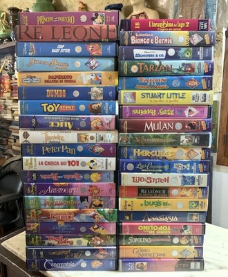 vintage LOT 37 VHS WALT DISNEY CARTOONS GREAT ITALIAN CLASSICS ITA
