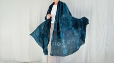 Silk Shibori Shawl, Wrap, Scarf. Indigo Colors. Kutch.