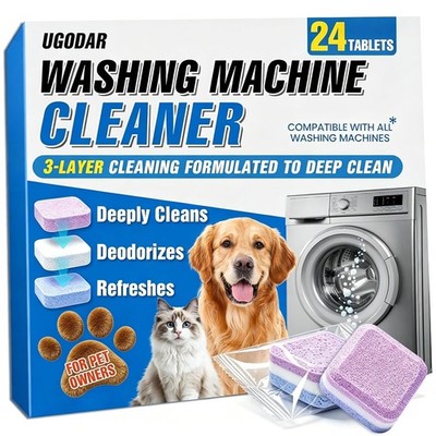 Washing Machine Cleaner Tablets 24 Pack Deep Cleaning Pet Hair Removal