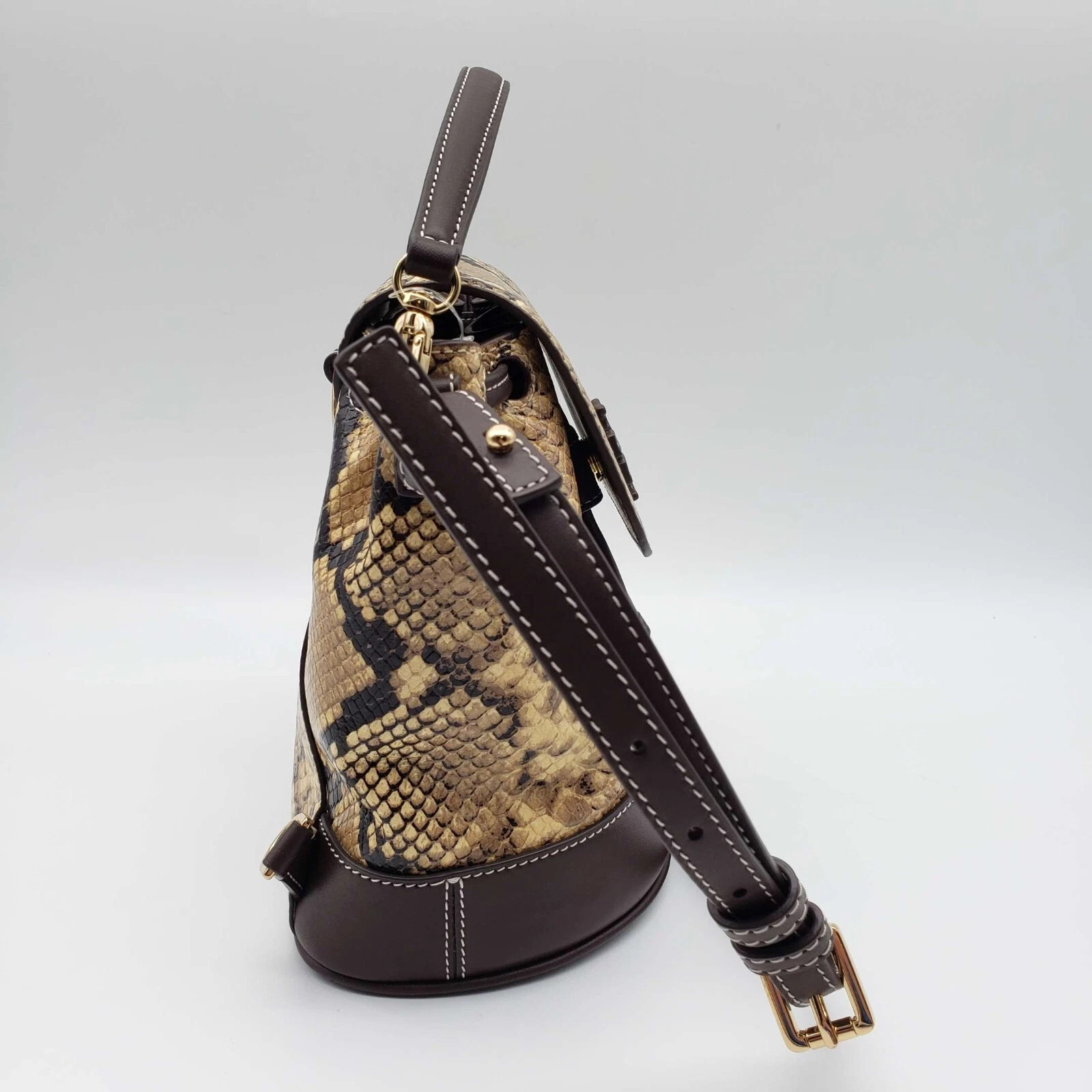Authentic Tory Burch Python Embossed Leather Bucket Bag w/Tassel (New With Tags) — image 7