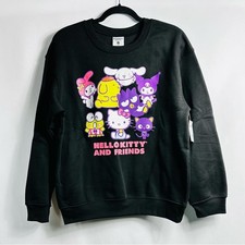 NWT Sanrio Co. Hello Kitty And Friends Women  s  Junior  s Black Sweatshirt Sz M