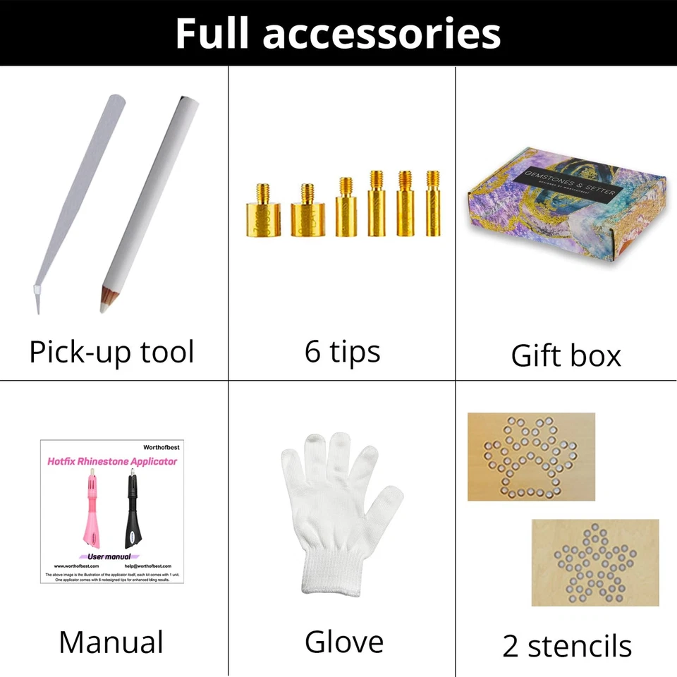 Hot Fix Applicator Tool Kit with 8500 Rhinestones for Blinging Clothes, Fabri... - Image 4 of 4