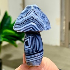 47G Natural gobi agate hand-carved mushroom crystal mineral healing Madagascar
