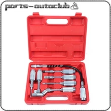 New 7pc Grease Gun Adapter Set Lubing Hose Fitting Zerk Tip Assortment Kit
