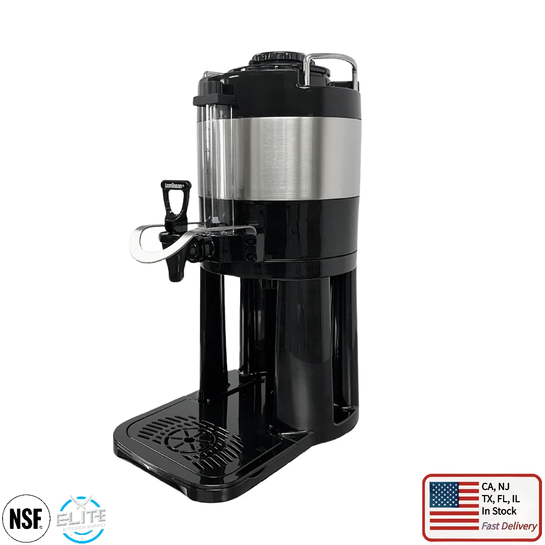 NSF 1 Gallon Insulated Coffee Dispenser Drink Server With Stand Black